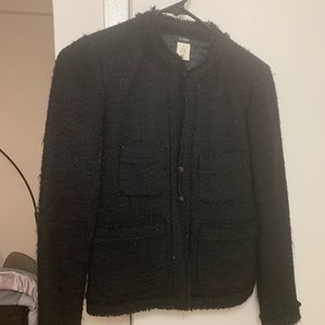 J crew black tweed blazer looks like Chanel as 0